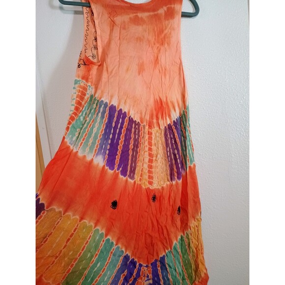 Boho Tie-Dye Dress 100% Viscose Free Size – Sea of Galilee Handmade Style Summer - Picture 6 of 6